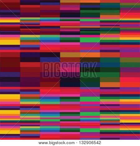 Seamless rainbow pattern with set of horizontal colorful rectangular elements