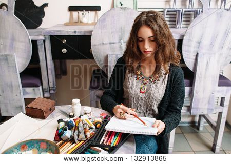 Drawing Girl Art Picture Hobby Talent Artist Concept