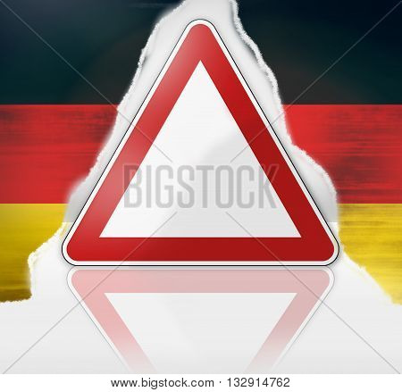 German Warning Road Sign