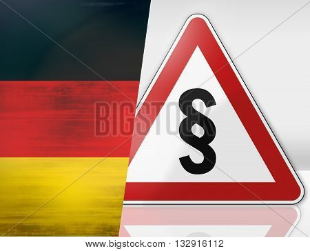 German Warning Road Sign