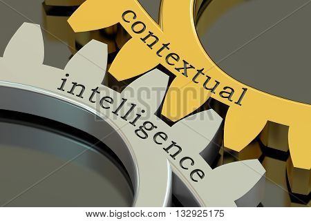 contextual intelligence concept on the gearwheels 3D rendering