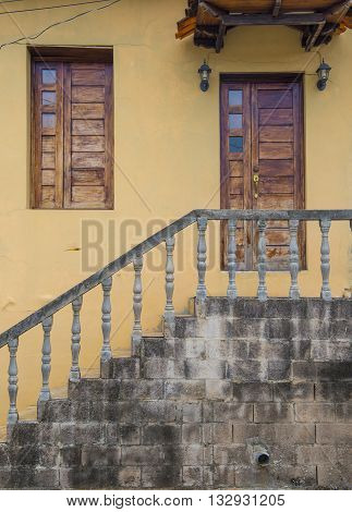 SUCHITOTO EL SALVADOR - MAY 07 : Architectural details in Suchitoto El Salvador on May 07 2016. the colonial town of Suchitoto built by the Spaniards in the 18th century