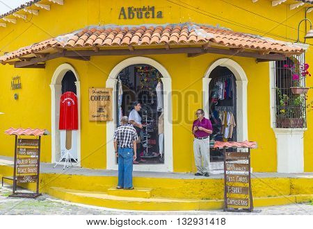 SUCHITOTO EL SALVADOR - MAY 07 : Street view of Suchitoto El Salvador on May 07 2016. the colonial town of Suchitoto built by the Spaniards in the 18th century