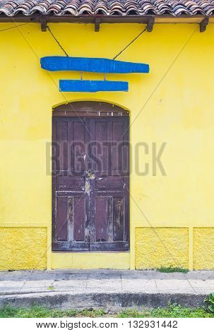 SUCHITOTO EL SALVADOR - MAY 07 : Architectural details in Suchitoto El Salvador on May 07 2016. the colonial town of Suchitoto built by the Spaniards in the 18th century