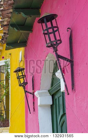 SUCHITOTO EL SALVADOR - MAY 07 : Architectural details in Suchitoto El Salvador on May 07 2016. the colonial town of Suchitoto built by the Spaniards in the 18th century