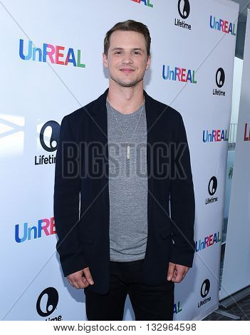 LOS ANGELES - JUN 04:  Freddie Stroma arrives to the 'UnReal' FYC ATAS Event  on June 04, 2016 in Hollywood, CA.                