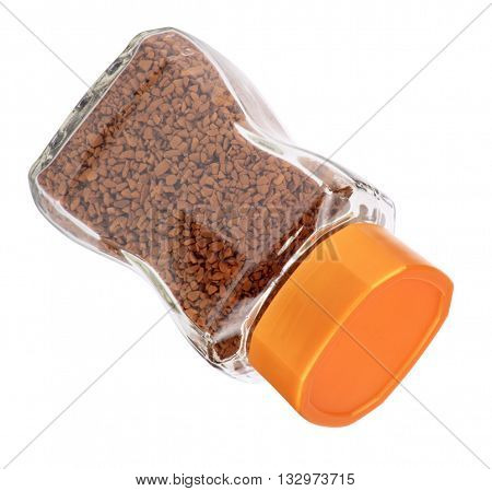 image of one jar of instant coffee isolated