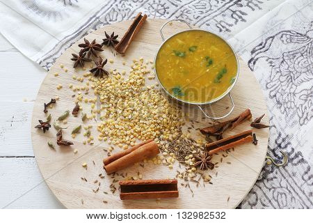Dal or Lintel soup, nepalese or indian daily meal normaly served with bread or rice