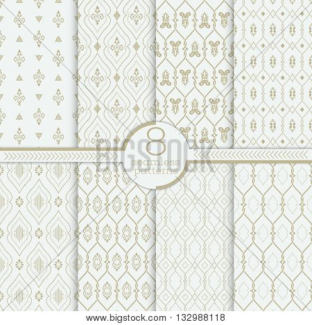 Vector seamless pattern. Set of luxury organic textures. Patterns can be used as background fabric print surface texture wrapping paper web page backdrop wallpaper and more
