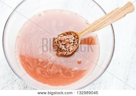 Red Matta (Devzira) rice washing for cooking