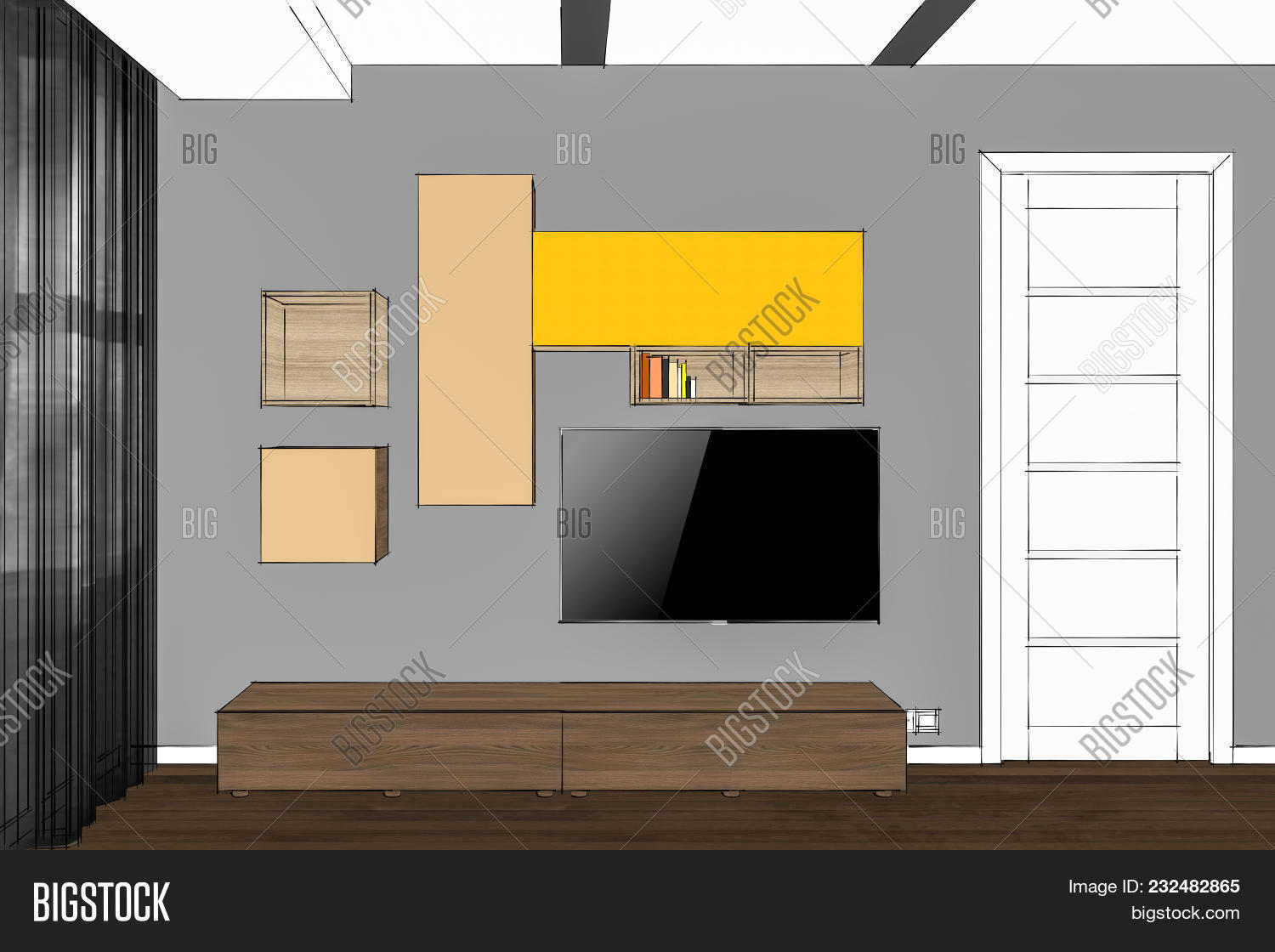 3d Rendering Tv Stand Image Photo Free Trial Bigstock