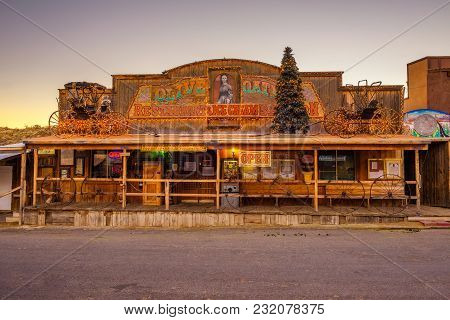 Oatman, Arizona, Usa - December 28, 2017 : Restaurant In Oatman On The Historic Route 66. This Forme