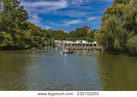 New York, Usa - August 17, 2016: Unindentified People At Central Park In New York. Central Park Is A