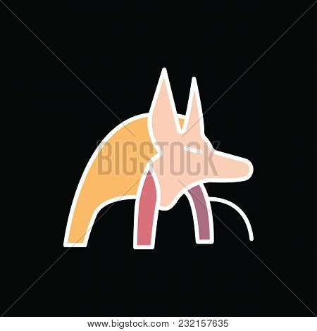 Egyptian God Anubis Icon In Cartoon Style. Egyptian God Anubis Object Vector Illustration Isolated O