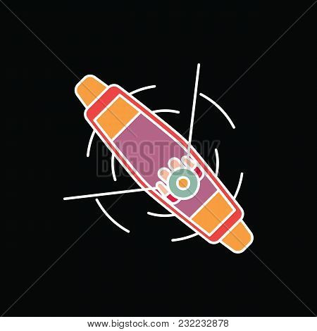 Boat Icon. Cartoon Boat Vector Icon For Web Design Isolated On Black Background