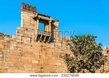 Walls Of Champaner Fort, A Unesco World Heritage Site In Gujarat, India