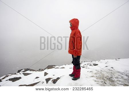 Man On The Chalcaltaya Mountain In Cordillera Range At Bolivia