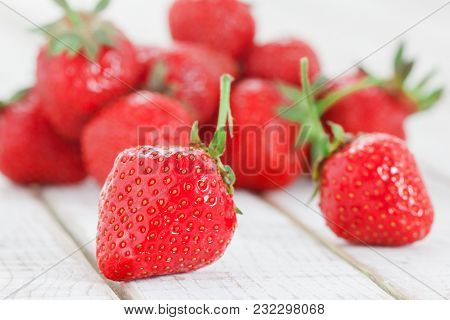 Strawberries On Garden's Table