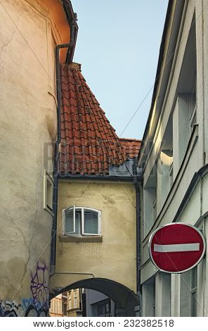 The Picturesque Arch With Little Window Between Two Houses Adds Refinement To The Street. Prague, Th