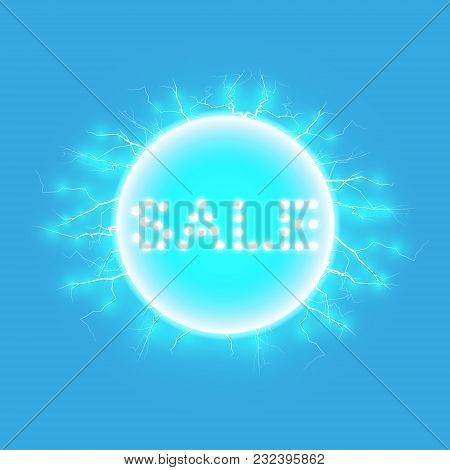 Sale Glowing Neon Sign On The Blue Background. Light Vector Background For Your Advertise, Discounts
