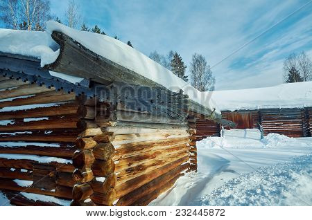 Russian Traditional Wooden Granary
