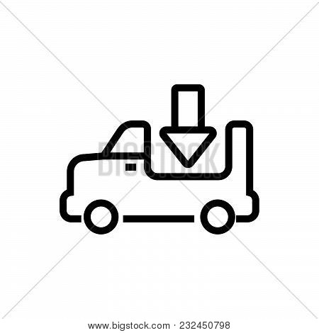 Lorry With Open Platform, Open Truck Outlined Symbol
