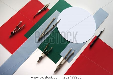 Vintage tools used for drawing. For architect, students, engineers, artists, builders, engineering c