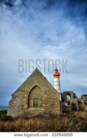 One of the most beautiful and famous lighthouse in Brittany, France, Saint Mathieu