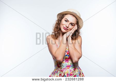 Young Summer Cute Woman Isolated On White Background
