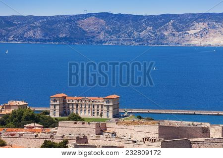 Scenic View Of Pharo Palace At Old Port Of Marseille, France
