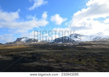 Mountain Glaciers In Snaefellsnes Peninsula In Iceland