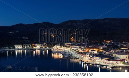 Sivota, Greece, 09 September, 2017 Panorama Of The Center Of The Town Of Sivota In Greece