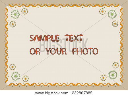 Original Frame For Photo, Greeting Card, Presentation Card, Beautiful Style.