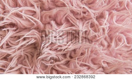 Close-up Texture Faux Pink Fur. Artificial Fur