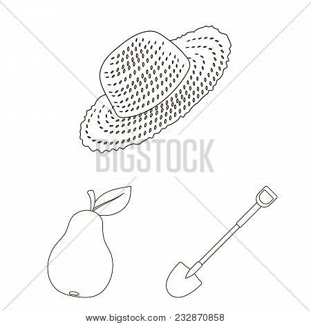 Farm And Gardening Outline Icons In Set Collection For Design. Farm And Equipment Vector Symbol Stoc