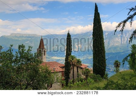 Chiese Chiesali Di Pieve In Tremosine High Above Lake Garda West Shore