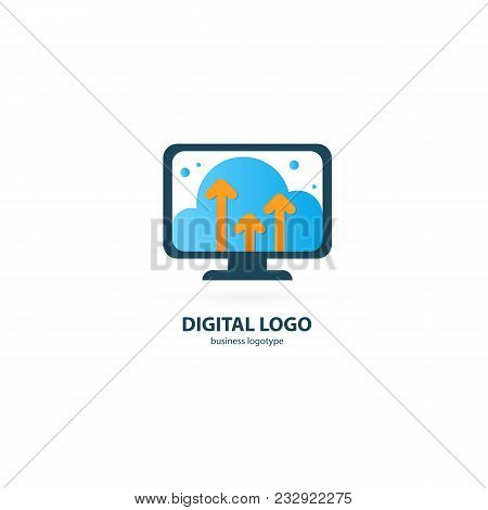 Illustration Design Of Logotype Business Web Marketing. Vector Computer Web Icon.
