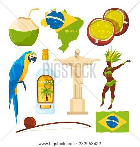 Brazilian Landmarks And Different Cultural Symbols. Brazil Travel, Brazilian Culture, Carnival And L
