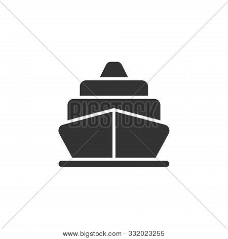 Cruise Liner Ship Front View Vector Glyph Style Icon