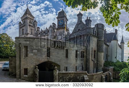 Golspie / Scotland - August 27, 2019: Dunrobin Castle On A Sunny August Day