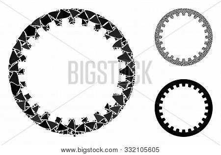 Annular Gear Composition Of Ragged Elements In Variable Sizes And Color Tints, Based On Annular Gear