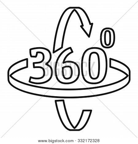 360 Degrees Rotation Icon. Outline 360 Degrees Rotation Vector Icon For Web Design Isolated On White