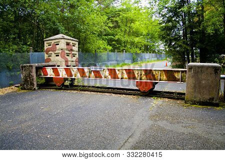 Eussenhausen, Bavaria, Ddr Monument, Germany - July 5, 2019 Border Station Of The Former Inner Germa
