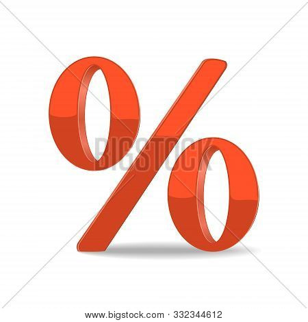 Orange Percent Symbol Isolated On A White Background