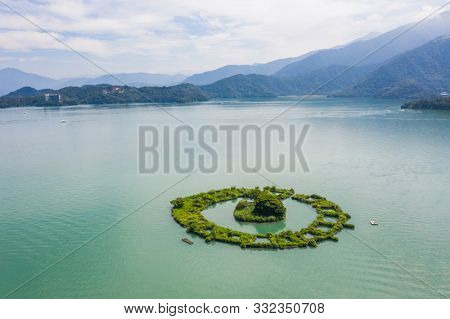 aerial view of a small island named 