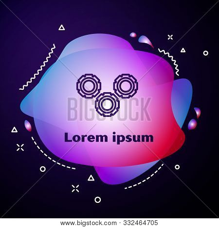 Purple Line Gear Icon Isolated On Dark Blue Background. Cogwheel Gear Settings Sign. Cog Symbol. Abs