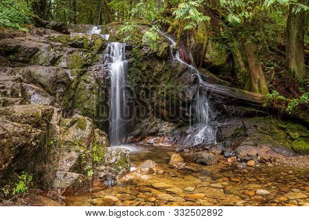 Majestic waterfall in Nakusp, Vancouver, Canada.