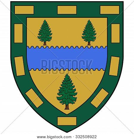Coat Of Arms Of Gatineau Is A City In Western Quebec, Canada. Vector Illustration