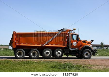 Orange Dump Truck