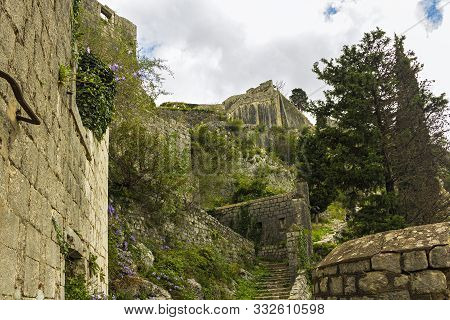 Montenegro, Kotor, 09 October, 2019. View Of Bas-relief (low Relief) On Old Kotor Walls Of The Old T